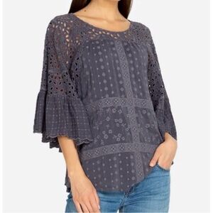 Johnny Was Charcoal Lace Blouse